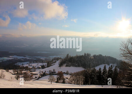 Bel paesaggio di Swiitzerland durante il periodo invernale Foto Stock