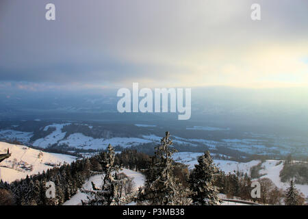 Bel paesaggio di Swiitzerland durante il periodo invernale Foto Stock