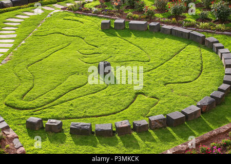 Complesso di Koricancha a Cusco, Perù. Koricancha era il più importante tempio nell'impero Inca, dedicata al dio Sole Foto Stock