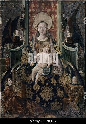 VIRGEN ENTRONIZADA CON ANGELES - SIGLO XV. Autore: Martín Torner (XV sec.). Posizione: CATEDRAL MUSEO, Segorbe, Castellón, Spagna. Foto Stock