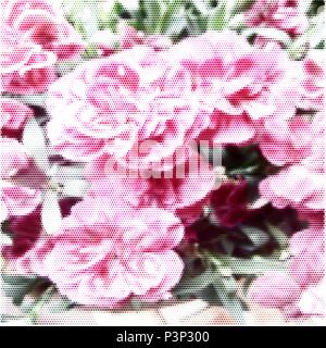 Poster del vettore di fiori.Halftone texture colorate Illustrazione Vettoriale