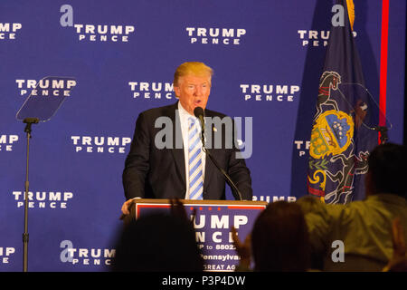 Gettysburg, PA, Stati Uniti d'America - 22 Ottobre 2016: Il candidato presidenziale Donald Trump promette che sarà lui a 'drain la palude' a Washington. Foto Stock