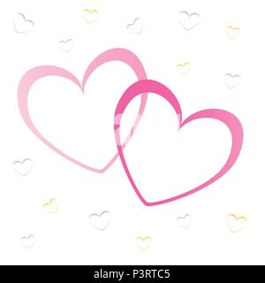 Cuori di san valentino icone, sfondo Illustrazione Vettoriale