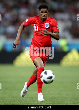 Dell'Inghilterra Rashford Marcus durante la Coppa del Mondo FIFA Gruppo G corrisponde all'Arena di Volgograd, Volgograd Foto Stock