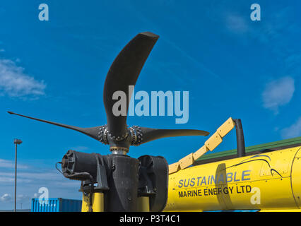 dh Tidal Current Energy Generator RENEWABLES UK Sustainable Marine Energy SME Plat o turbine marea macchine elettriche Scozia orkney rinnovabile potenza Foto Stock