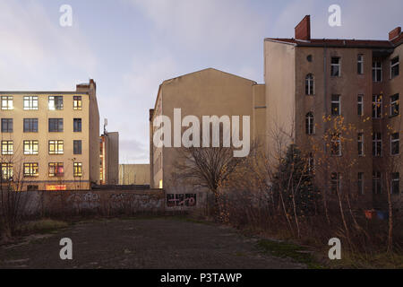 Berlino, Germania, vecchi edifici e terreni a riposo nel Heidestrasse in Berlin-Moabit, il futuro quartiere europeo Foto Stock