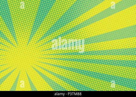 Verde Giallo pop art background Illustrazione Vettoriale