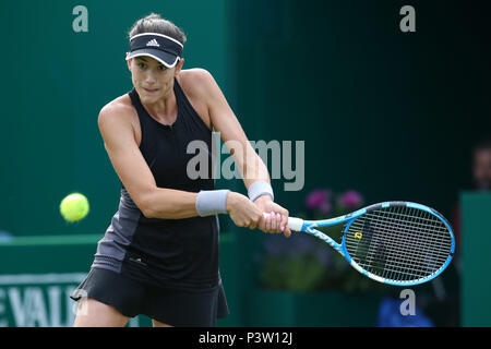 Birmingham, Regno Unito. Xix Jun, 2018. Garbine Muguruza della Spagna in azione durante la sua partita contro Anastasia Pavlyuchenkova della Russia . Natura Valle Classic 2018, internazionale di tennis femminile, giorno 2 al Edgbaston Priory Club a Birmingham, Inghilterra martedì 19 giugno 2018. pic da Andrew Orchard/Alamy Live News Foto Stock