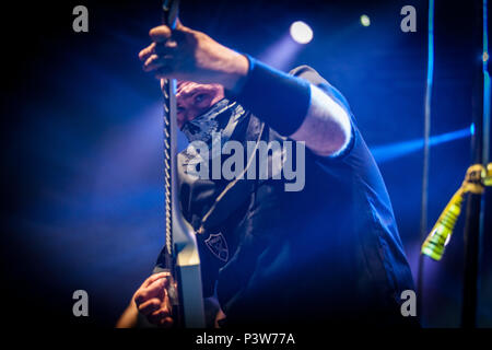 Zagabria, Croazia. Xix Jun, 2018. Body Count, American heavy metal band, esegue un concerto dal vivo a Zagabria. Qui la cantante e il rapper Ice-T è raffigurato dal vivo sul palco. Credito: Deyan Baric/Alamy Live News Foto Stock