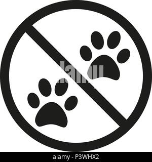 Non sono ammessi animali silhouette segno Illustrazione Vettoriale