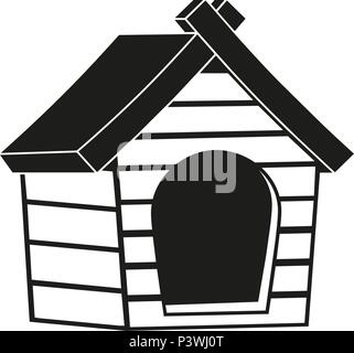In bianco e nero il pet icona di casa silhouette Illustrazione Vettoriale