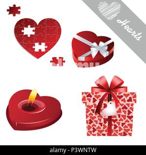 Cuori di san valentino icone Illustrazione Vettoriale