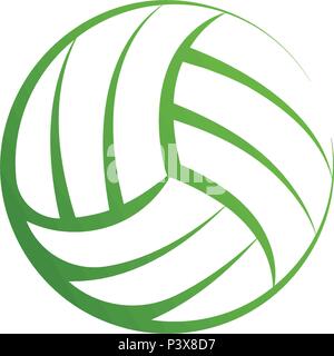 La pallavolo elemento di logo, vettore volley icona, isolato segno sport modello. Estate spiaggia valleyball, illustrazione vettoriale su sfondo bianco. Illustrazione Vettoriale