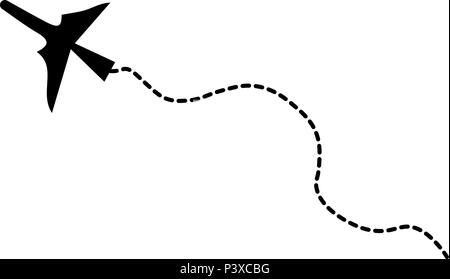 Aereo di linea tratteggiata. Illustrazione Vettoriale. Isolato sfondo bianco Illustrazione Vettoriale