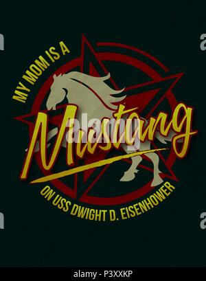 160722-N-UY653-001 mare mediterraneo (Luglio 22, 2016) Mustang associazione shirt design creato per i bambini di USS Dwight D. Eisenhower Mustang dell'Associazione. (U.S. Navy figura creata dalla comunicazione di massa specialista in seconda classe Ryan U. Kledzik) Foto Stock