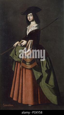 SANTA MARINA - 1641/58 - 170x101 - PINTURA BARROCA ESPAÑOLA. Autore: Francisco de Zurbaran (c. 1598-1664). Posizione: Museo de Bellas Artes-CONVENTO DE LA MERCED CALZAD, Sevilla, Sevilla, Spagna. Foto Stock