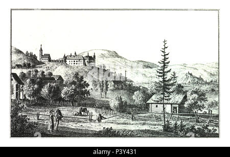 097 Graz, Admontische Das Schloss San Martin. lith. Wachtl - J.F.Kaiser Lithografirte Ansichten der Steiermark 1830. Foto Stock