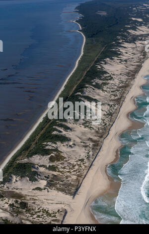 Vista aérea da Restinga da Marambaia, Barra de Guaratiba, Rio de Janeiro - RJ - Brasil. Foto Stock