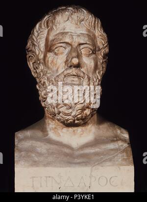 Busto di Pindaro (518-438 a.C.), il poeta greco.. Copia dell'originale. Roma, museo del Capitole. Posizione: Museo Capitolino, Roma, Italia. Foto Stock