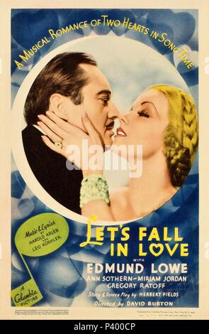 Pellicola originale titolo: Andiamo a cadere nell'amore. Titolo inglese: Andiamo a cadere nell'amore. Regista: DAVID BURTON. Anno: 1933. Credito: Columbia Pictures / Album Foto Stock