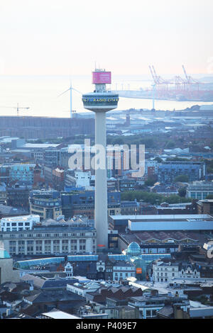 Radio City Tower o di St John's Faro, a Liverpool, il Merseyside, NW England, Regno Unito Foto Stock