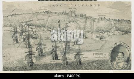 HOLANDESES EN EL BRASIL-Salvador de Bahia 1624/25/27-SIG ER 2482(19). Autore: Hessel Gerritsz (c. 1581-1632). Posizione: Biblioteca Nacional-COLECCION, MADRID, Spagna. Foto Stock