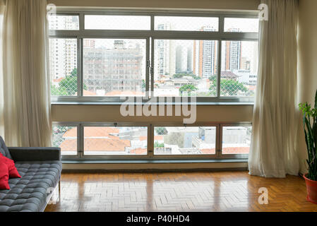 Vista da sala dum apartamento em São Paulo. Foto Stock