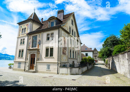 La Città di Rapperswil a lago Zuerich, Svizzera - destinazione di viaggio in Europa Foto Stock