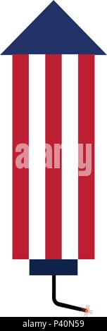 Fuochi d' artificio icona piatta isolati su sfondo bianco Illustrazione Vettoriale