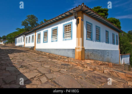 Tiradentes - MG Casario Cidade Histórica Rua Rua de Pedras Tiradentes Minas Gerais Sudeste Brasil Foto Stock