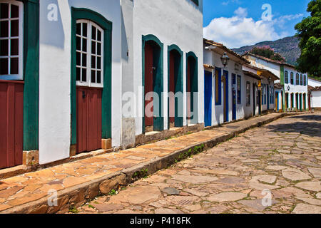 Tiradentes - MG Centro Histórico Cidade Histórica rua rua de Pedras rua de Tiradentes Tiradentes Minas Gerais Sudeste Brasil Foto Stock