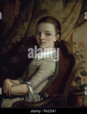 Juliette Courbet - 1844 - 77,5x62 cm - Olio su tela. Autore: Gustave Courbet (1819-1877). Posizione: MUSEO PETIT PALAIS, Francia. Noto anche come: JULIETTE COURBET. Foto Stock