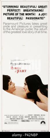 Pellicola originale titolo: Romeo e Giulietta. Titolo inglese: Romeo e Giulietta. Regista: FRANCO ZEFFIRELLI. Anno: 1968. Credito: Paramount Pictures / Album Foto Stock