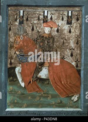 RETRATO DE ARTURO III (1393-1458) - DUQUE DE BRETAÑA Y TURENA - SIGLO XV. Posizione: Biblioteca Nazionale, Francia. Foto Stock