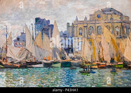 Pittura intitolata 'Il Museo a Le Havre" di Claude Monet datata 1873 Foto Stock