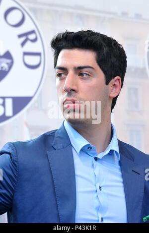 Renzo Bossi durante la Lega Nord incontro a Milano 13-05-2011 Foto Stock