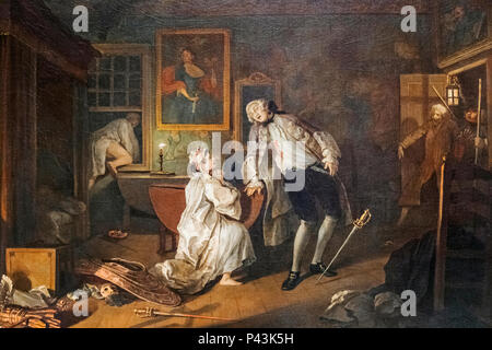 Pittura dal matrimonio A la serie di modalità intitolato "bagni" da William Hogarth datata 1743 Foto Stock