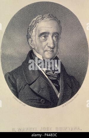 MANUEL José Quintana (1772-1857) CORONADO POETA NACIONAL el 25 de marzo de 1855. Posizione: Biblioteca Nacional-COLECCION, MADRID, Spagna. Foto Stock