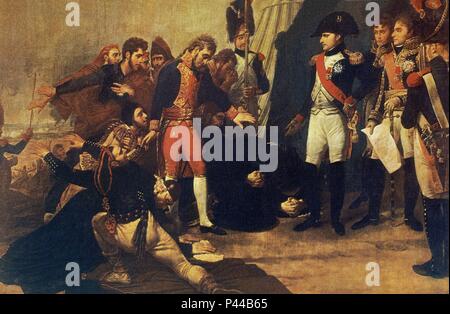 R-CAPITULACION DE MADRID ANTE FUERZAS DE Napoleone. Autore: Antoine Jean Gros (1771-1835). Posizione: MUSEO PALACIO, VERSAILLES, Francia. Foto Stock