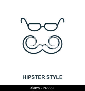 Hipster icona di stile. Piatto icona di stile design. UI. Illustrazione del hipster icona di stile. Pittogramma isolato su bianco. Pronto per l'uso nella progettazione web, applicazioni software, stampa. Foto Stock