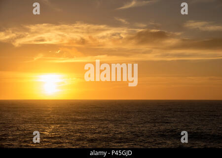 Tramonto a Tristan da Cunha isola nel Sud dell'Oceano Atlantico Foto Stock