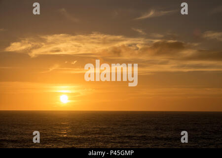 Tramonto a Tristan da Cunha isola nel Sud dell'Oceano Atlantico Foto Stock