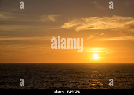 Tramonto a Tristan da Cunha isola nel Sud dell'Oceano Atlantico Foto Stock