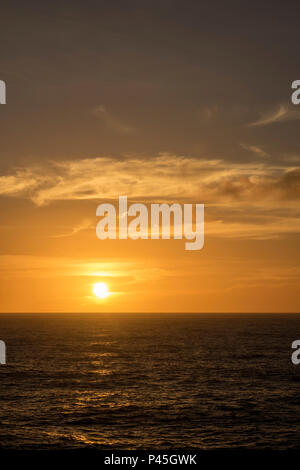 Tramonto a Tristan da Cunha isola nel Sud dell'Oceano Atlantico Foto Stock