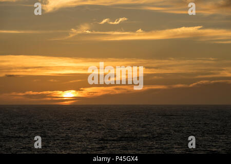 Tramonto a Tristan da Cunha isola nel Sud dell'Oceano Atlantico Foto Stock