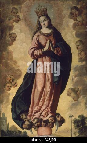 INMACULADA Concepción - siglo XVII - PINTURA BARROCA ESPAÑOLA. Autore: Francisco de Zurbaran (c. 1598-1664). Posizione: CATEDRAL-interno, Spagna. Foto Stock