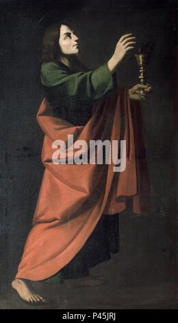 SAN JUAN EVANGELISTA - siglo XVII - BARROCO ESPAÑOL. Autore: Francisco de Zurbaran (c. 1598-1664). Posizione: Iglesia de San Juan Bautista, MARCHENA, Siviglia, Spagna. Foto Stock