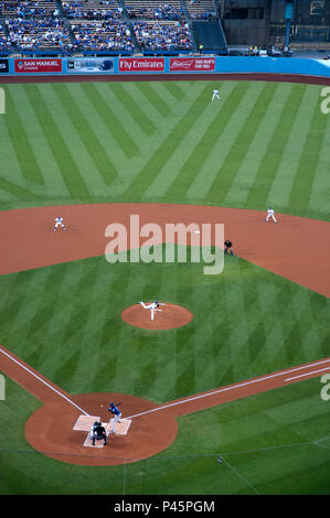 Baseball gioco al Dodger Stadium di Los Angeles, CA Foto Stock