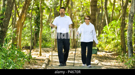 Exercícios de Ginástica ao ar livre de idoso com Personal Trainer, no Parque Villa Lobos, com autorização de uso de imagem ( modello di rilascio). São Paulo/SP, Brasil 07/08/2014. Foto: Alexandre Carvalho / Fotoarena Foto Stock