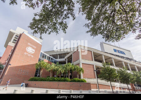 Steve Spurrier-Florida Campo in Ben Hill Griffin Stadium ("La palude") presso l'Università della Florida il 12 settembre 2016 a Gainesville, Florida. Foto Stock